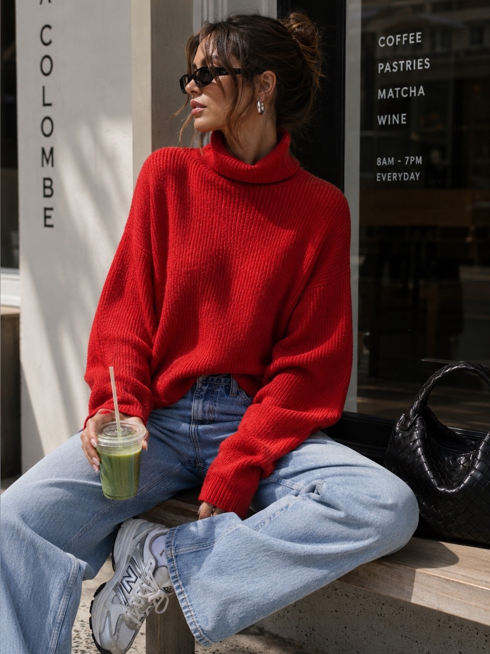 French Connection Urban Flossy Cowl Neck Sweater Mars Red XS